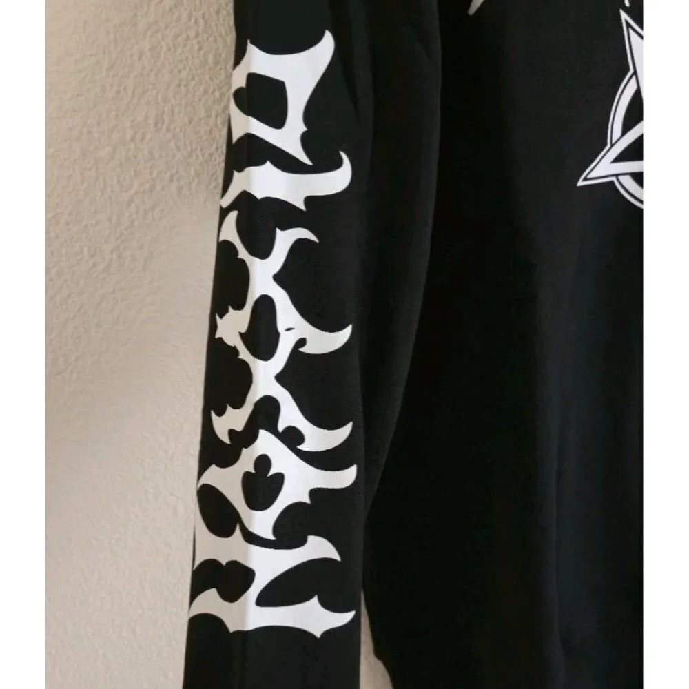 Dixxon Flannel Crewneck Sweater Fleece  Men's XL Black Long Sleeve NWT